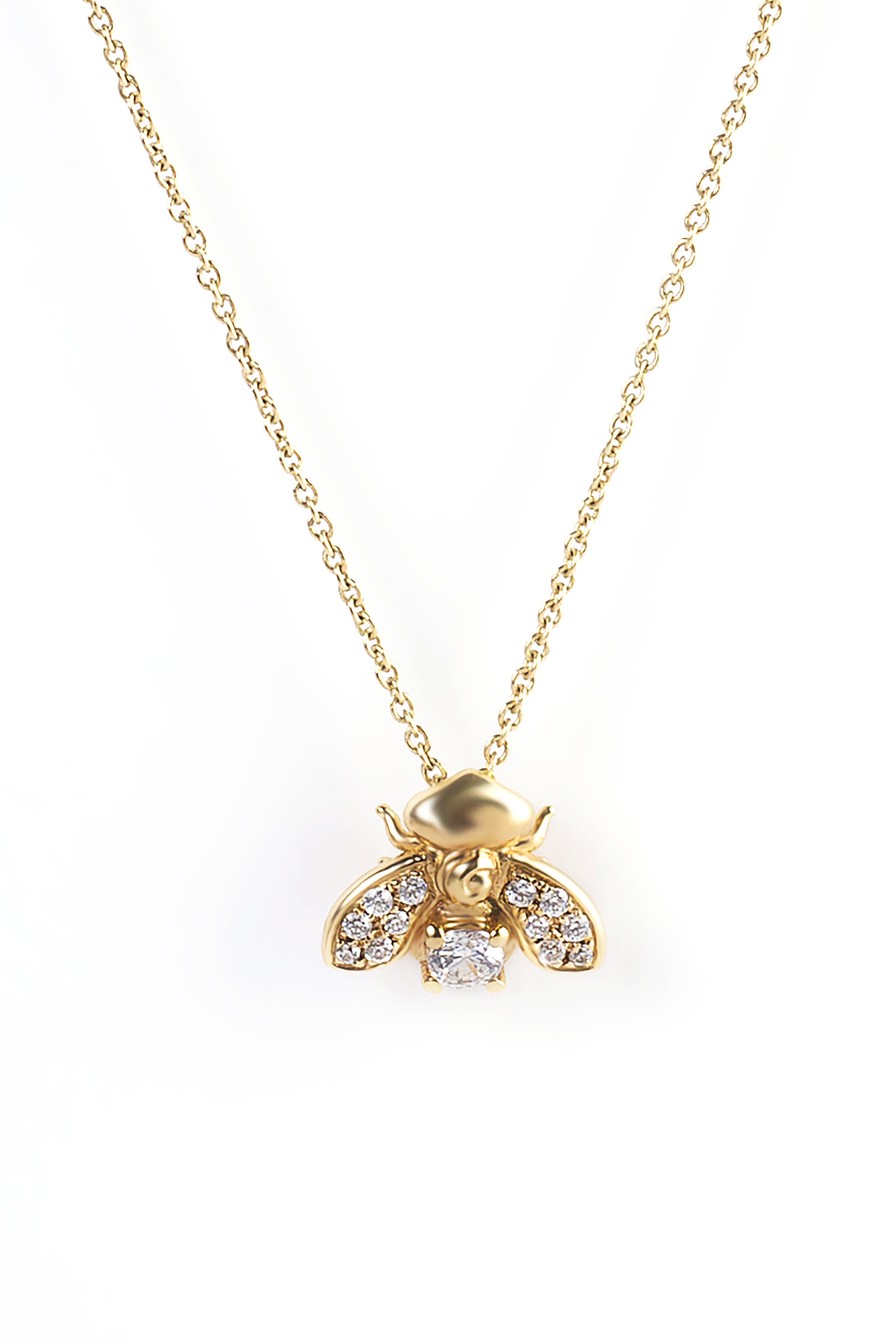 La Menagerie Ape Argento, collana geometrica d'argento con ciondolo animali origami – Bigiotteria placcata in argento sterling 925 & collana donna ape stilizzato - Gioielli geometrici
