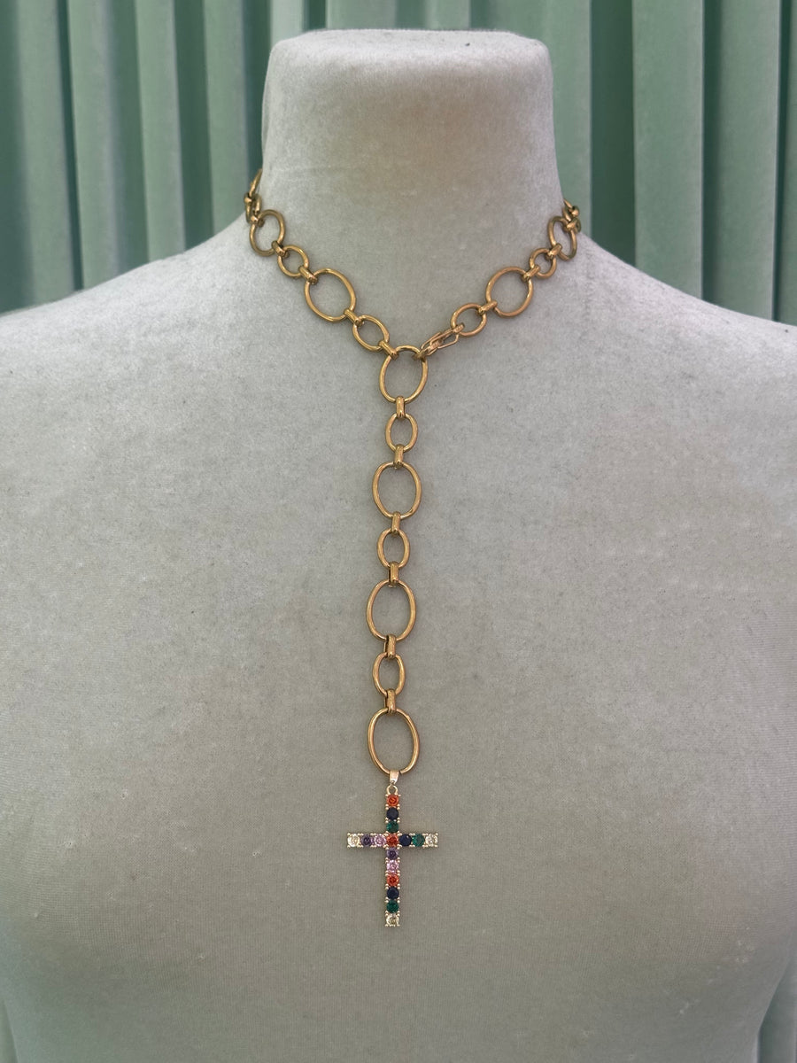 Crossed Crystal Collana